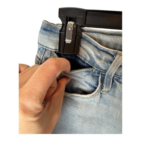 Frame Jeans Women 24 Blue Hemp Blend Bathe Chew Le High Straight‎ Chewed Hem - Picture 6 of 13